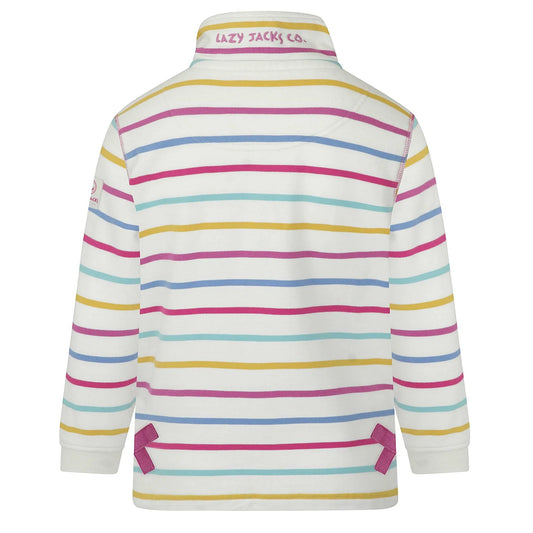 Lazy Jacks Kids 1/4 Zip Striped Sweatshirt LJ35C