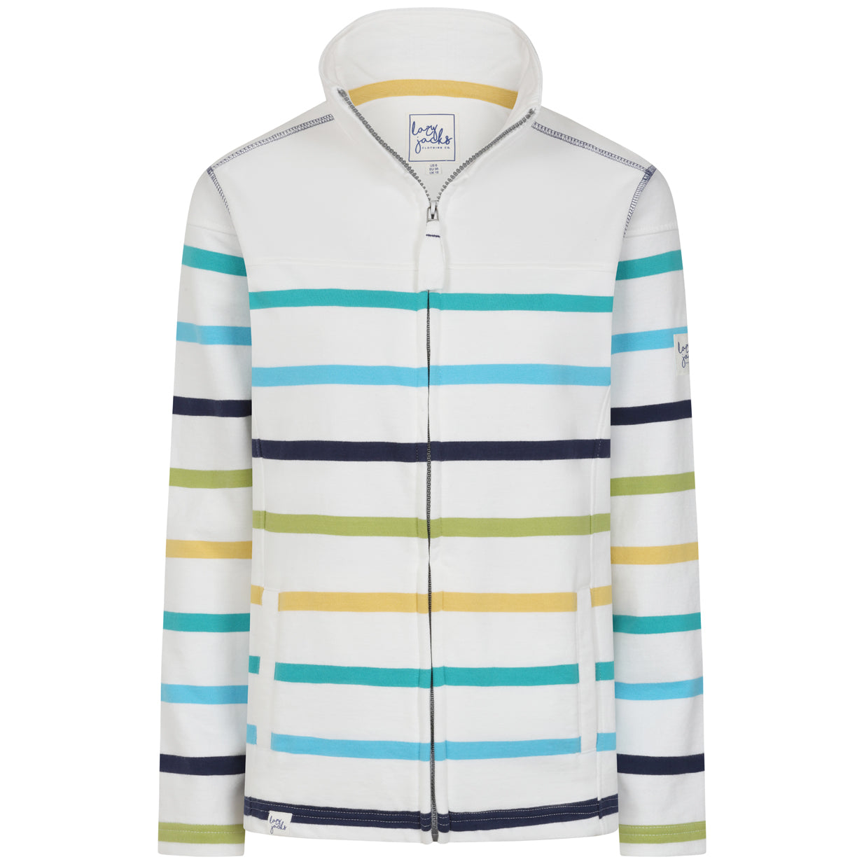 Lazy Jacks Women’s Full Zip Striped Sweatshirt LJ32