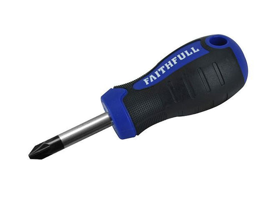 Faithfull Soft Grip Stubby Screwdriver - Pozidrive